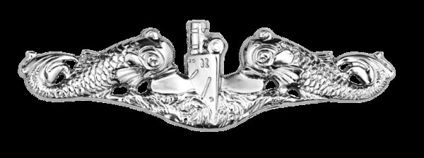 U.S. Navy Submarine Warfare Insignia — Enlisted (silver dolphins)